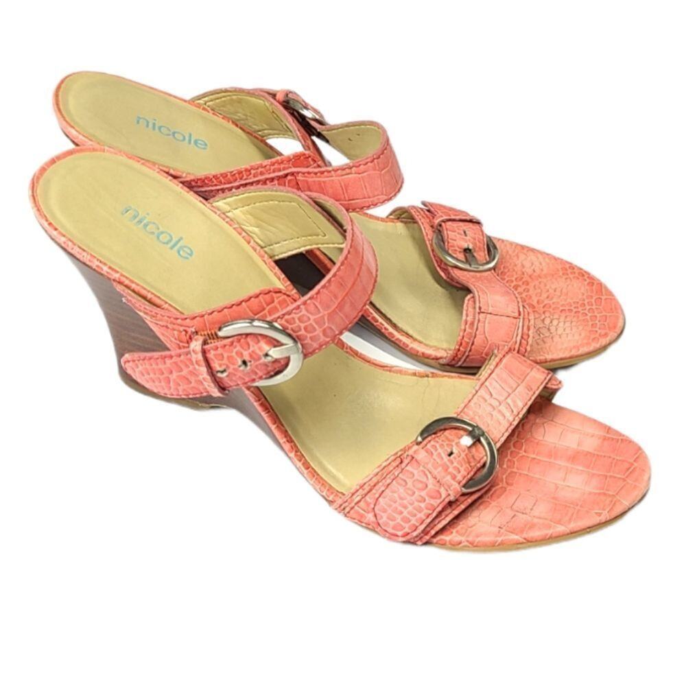 Nicole Open‎ Toe Pink Summer Sandals Size 8.5